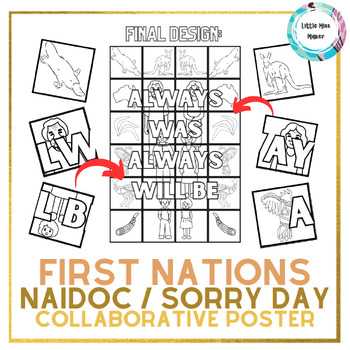 Preview of Australian First Nations NAIDOC Collaborative Poster - Sorry Day Coloring Page