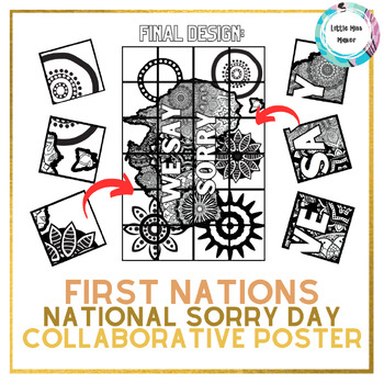 Preview of Australian First Nations Sorry Day Collaborative Poster - NAIDOC Coloring Page