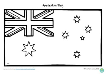 Preview of Australian Flag Poster and Colour In Worksheet!