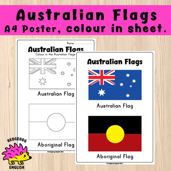 Australian Flag Posters Color In Worksheet By Hedgehog English Tpt