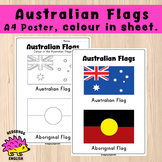 Australian Flag Posters Color In Worksheet