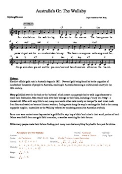 Preview of Australian Folk Songs With Worksheets set 1