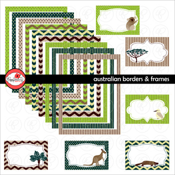 Preview of Australian Frames & Labels Clipart by Poppydreamz