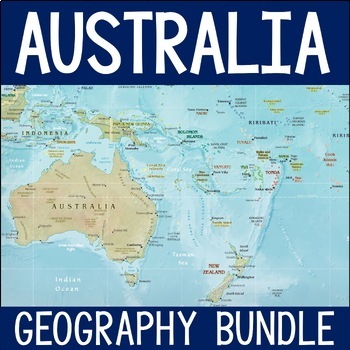 Preview of Australian Geography Bundle - Puzzles, Research, Atlas Scavenger Hunt, Maps etc