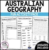Australian Geography - Mini Fun Activity Pack