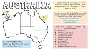 Preview of Australian Geography - States & Territories Pack - Google Slides Task