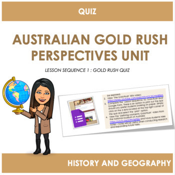 Preview of Australian Gold Rush Perspectives Unit - Gold Rush Quiz