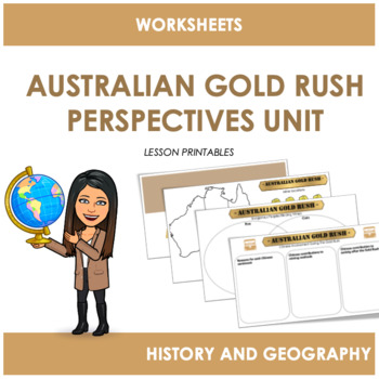 Preview of Australian Gold Rush Perspectives Unit - Lesson Printables