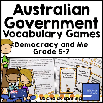 Preview of Australian Government Basics Vocabulary Games