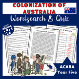 Australian History - Colonisation of Australia Wordsearch 