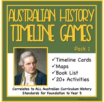 Preview of Australian History Timeline Cards, Games and Activities Pack 1