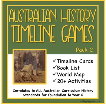Preview of Australian History Timeline Cards, Games and Activities Pack 2