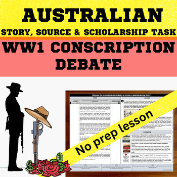 Preview of Australian History - Conscription referendum - Guided reading, Source, Scholars