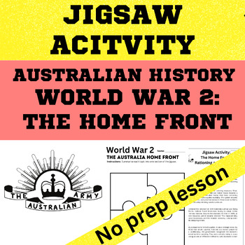 Preview of Australian History WW2 - Home Front Experiences Jigsaw Activity
