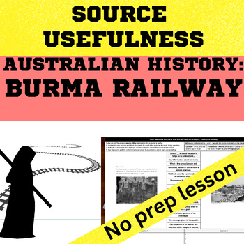 Preview of Australian History - WW2 The Burma or Death Railway Source Usefulness worksheet