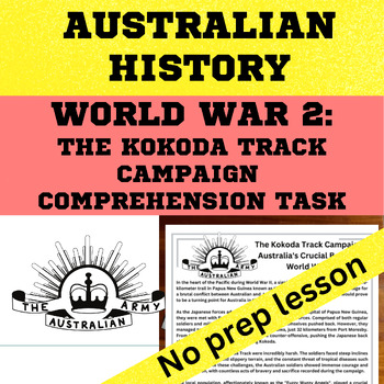 Preview of Australian History - WW2 The Kokoda Track Campaign comprehension worksheet