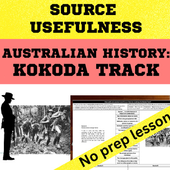 Preview of Australian History - WW2 The Kokoda Track Source Usefulness worksheet