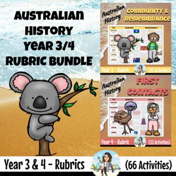 Preview of Australian History Year 3 & 4 BUNDLE Rubrics Australian Curriculum Aligned