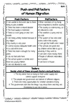 Australian Immigration History Push and Pull Factors by Oz Curriculum HQ
