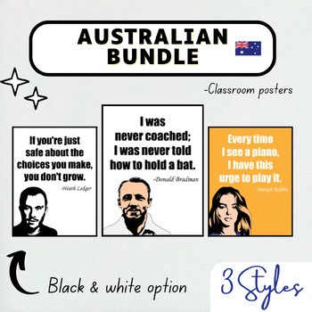 Preview of Australian Influential People Posters | 3 Different Styles (Classroom Decor)
