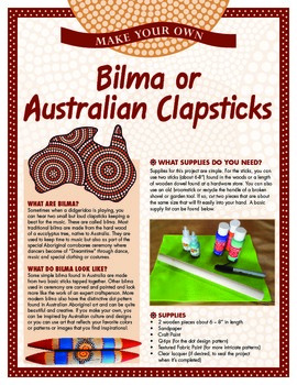 Preview of Australian Instruments - Make Your Own Bilma (Clapsticks)
