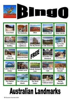 Preview of Australian Landmarks Bingo Game - Up to 32 Players - Natural / Built - Geography