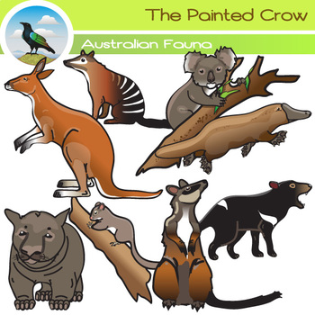 Australian Marsupials and Monotreme Clip Art - Emblems by The Painted