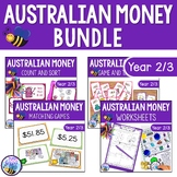 Australian Money Bundle Worksheets, Task Cards and Games  
