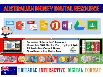 Preview of Australian Money | Digital Touch Money | Interactive Notes & Coins | iPad Google