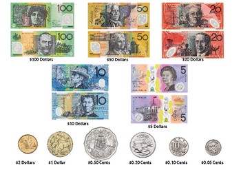 australian money notes printable