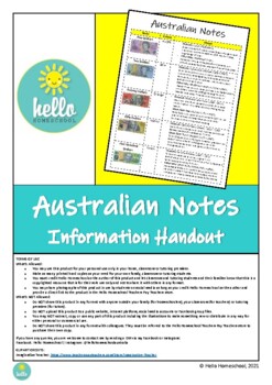 Preview of Australian Money NOTES Information Handout!
