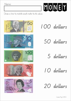 Australian Money No Prep Worksheets by Lavinia Pop | TpT