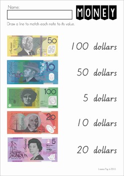 australian money no prep worksheets by lavinia pop tpt