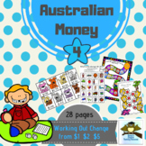 Australian Money Pack 4 ~ working out change from $1, $2 and $5