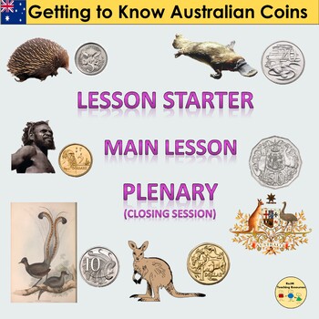 Preview of Australian Money Presentation Lesson Non-fiction Comprehension, Worksheets