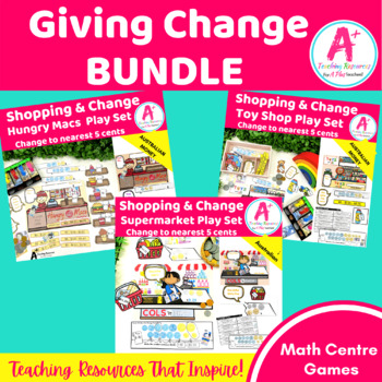 Preview of Australian Money Shopping & Giving Change Games BUNDLE Year 3