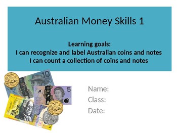 Preview of Australian Money Skills - Counting