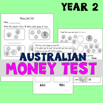 Preview of Australian Money Test for Year 2