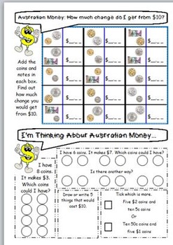 australian money worksheets year 3 4 by jbee educational