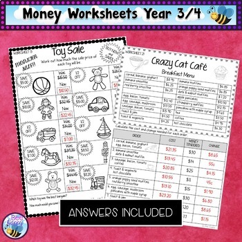 australian money worksheets year 3 4 by bee happy tpt