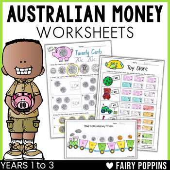 Preview of Australian Money Worksheets - Year 1, Year 2, Year 3