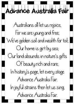 hvordan man bruger undulate sengetøj Australian National Anthem by Nicole Clapton | Teachers Pay Teachers