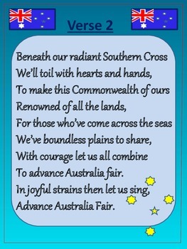 Australian Advance Australia Fair by Little Wise Hearts