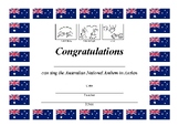 Australian National Anthem Certificate for Auslan