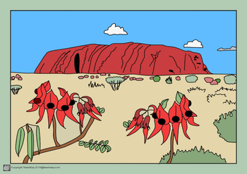 Australian Outback Colouring Pages And Pre Coloured