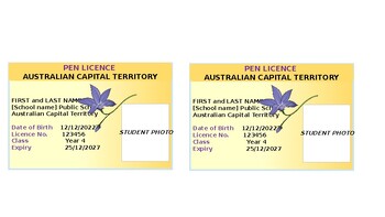 Preview of Australian Pen Licence - Australian Capital Territory ACT