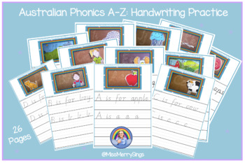 Preview of Australian Phonics A-Z: Handwriting Practice