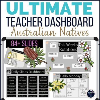 Preview of Australian Plants Ultimate Teacher Dashboard Editable Daily Slides Australiana