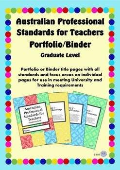 Preview of Australian Professional Standards for Teachers Binder/Folio - Graduate Level
