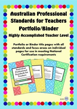 Preview of Australian Professional Standards for Teachers Binder/Folio- Highly Accomplished